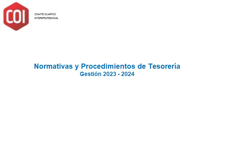 Normativas y Procedimientos de Tesorería Gestión 2023 - 2024